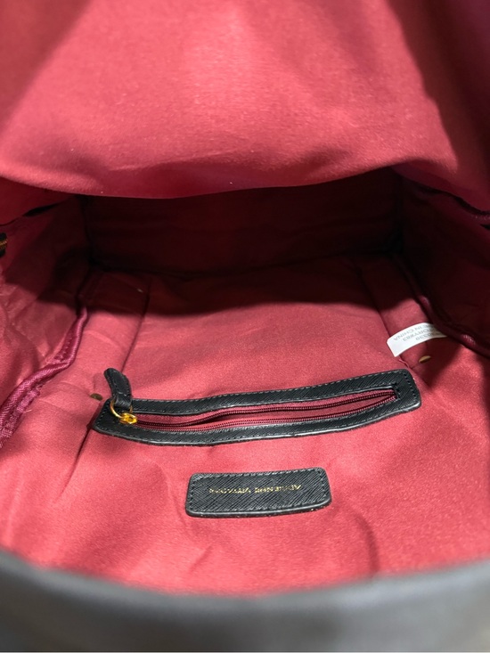 Adrienne Vittadini Black Nylon Backpack Gold Hardware Travel Laptop Bag